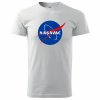 Pánské bílé tričko s vtipným potiskem NASA vač kruhové modré logo 2