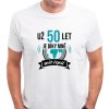 Pánské narozeninové tričko Už 50 let je díky mně svět lepší bílé