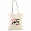 Bavlněná nákupní taška Nejlepší MÁMA na světě (barva přírodní) přírodní rukojeť