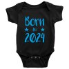 Dětské body s potiskem rok narození Born In 2024 černé modrý potisk