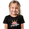 Dětské dívčí TRIČKO TATÍNKOVA PRINCEZNA černé bílo růžový potisk