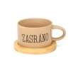 Hrneček makronka s vtipným potiskem ZASRÁNO hnědý s bambusem