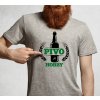 Pánské tričko PIVO je HOBBY ŠEDÉ černo zelený potisk