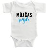 Dětské BODY Můj čas přijde bílé černo modrý potisk