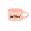 Hrneček makronka s vtipným potiskem JÁ SE PEKLA NEBOJÍM JSEM OČITELKA růžový samotný