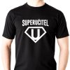 Pánské tričko pro učitele s potiskem SUPER Učitel černé bílý potisk