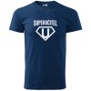 Pánské tričko pro učitele s potiskem SUPER Učitel půlnoční modré bílý potisk 2