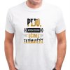 Pánské vtipné tričko PIJU abych ostatní učinil zajímavější bílé