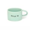 Hrneček makronka pro zamilované páry s potiskem MILUJI TĚ MINT