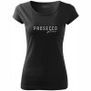 Dámské tričko Prosecco please černé bílý potisk 2