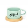 Hrneček makronka pro dědečka s potiskem Nejlepší DĚDEČEK NA SVĚTĚ mint zelený s podtáckem