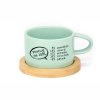 Hrneček makronka do práce pro kolegu s potiskem pracuji na 100% mint zelený s podtáckem
