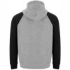 Dětská dvoubarevná mikina s kapucí šedo černá záda