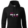 Dámská mikina s kapucí Jsem MAGNET na kretény černá hlavní