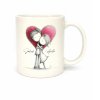 Hrnek klasik matný 300ml Zamilovaný pár se jmény světle skrémový