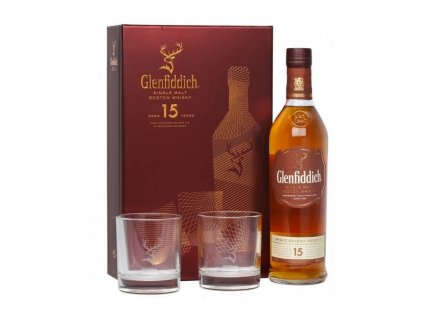 darcekove balenie glenfiddich whisky 15 YO 2 pohare 1