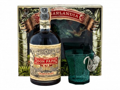 don papa 40% 0,7l sugarlandia darcekova kazeta s poharom