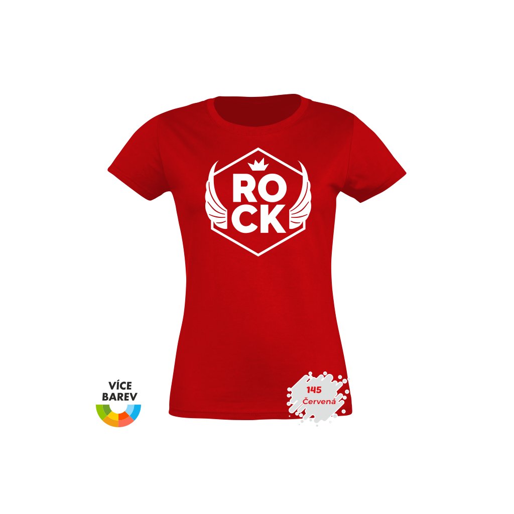 Dámské tričko s potiskem - Rock - červená - dárkové - Trikoto