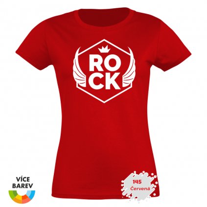 Dámské tričko s potiskem - Rock - červená - dárkové - Trikoto