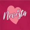 Dámské tričko s potiskem - Nevěsta - svatba - rozlučka - srdce - třpitivý - malinová - Trikoto