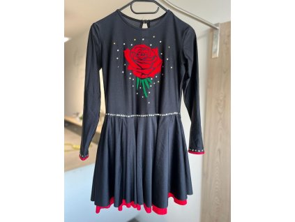 BAZAR Šaty na mažoretky, tanečky aj... černé + růže- Malý princ