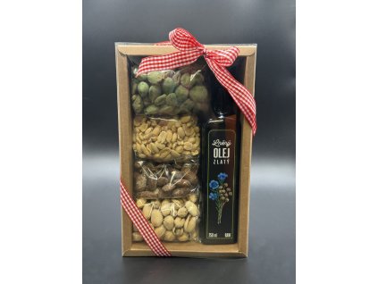 Dárková kazeta - slaný mix s olejem (400g + 250 ml)