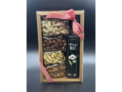 Dárková kazeta - natur mix s makovým olejem (400g + 250 ml)