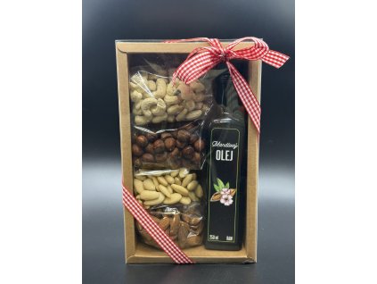 Dárková kazeta - natur mix s mandlovým olejem (400g + 250 ml)
