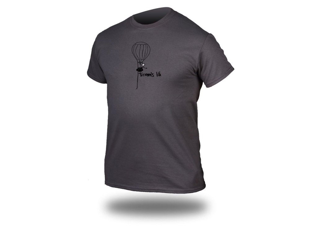 T-shirt TRIMMS LIFE charcoal solid Baloon