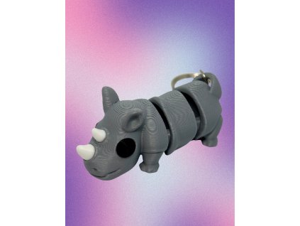 klíčenka přívěsek flexi nosorožec 3D tisk