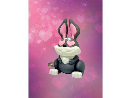 flexi králík přívěsek valentýn 3D tisk