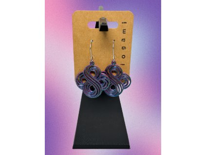 3D tisk náušnice visací spirály spiralling