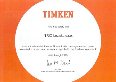 Certifikát TIMKEN