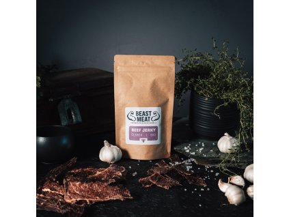 Hovězí jerky s česnekem - sušené maso, 50 g
