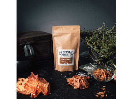 Vepřové jerky s cibulkou - sušené maso, 50 g