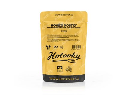 557 Hovězí kostky se smetanovou omáčkou a zeleným pepřem 2 porce