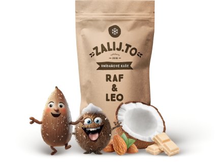 Ovesná kaše Raf & Leo - snídaně s mandlemi a bílou čokoládou