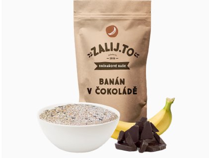 Ovesná proteinová kaše - banán v čokoládě, bez přidaného cukru