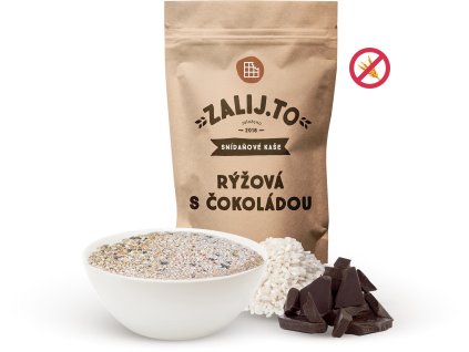 Rýžová bezlepková kaše s čokoládou - 100 % přírodní, bez přidaného cukru