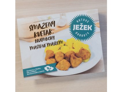 Smažený květák, vařený brambor s máslem
