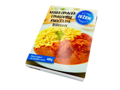 Rajská omáčka masovými kuličkami, těstoviny - hotové jídlo