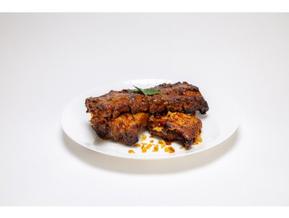 Vepřová žebra v BBQ omáčce - hotové jídlo, 80 % vepřového, 400 g