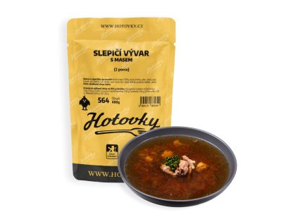 Slepičí vývar s masem (2 porce) hotové jídla hotovky