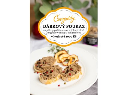 Dárkový poukaz 2000 Kč – ideální dárek pro gurmány, elektronicky