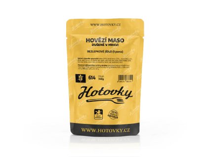 Hovězí maso dušené v mrkvi – hotové jídlo, 340 g