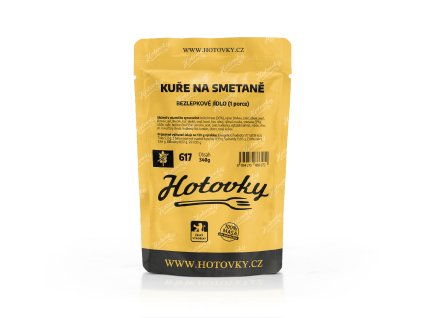 617 Bezlepkové kuře na smetaně 1 porce