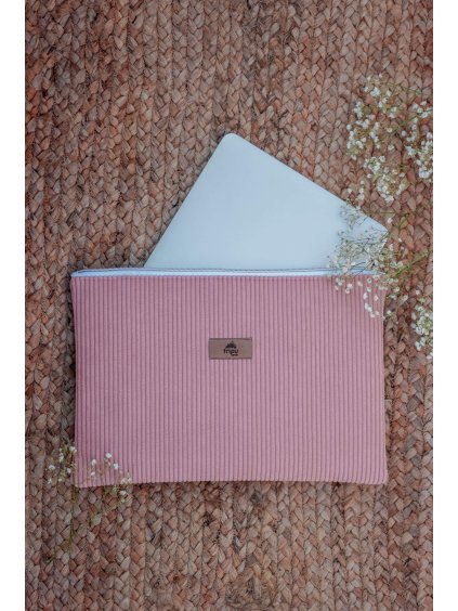 Manšestrový obal na notebook - jemná růžová