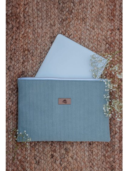 Manšestrový obal na notebook - šalvějová