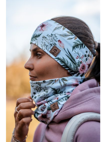 Čelenka Kvítí na bílé - pomačkaná, překroucený šev