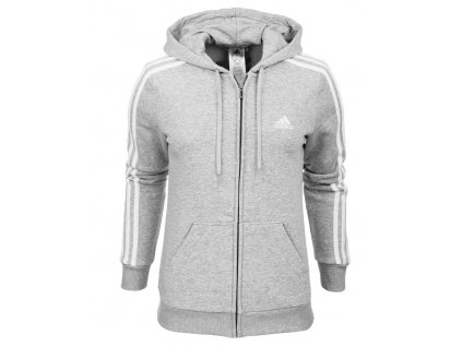 bluza damska adidas essentials fleece 3 stripes full zip hoodie jasno szara gv6021 1